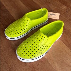 Native Kids Shoes in Lime Green